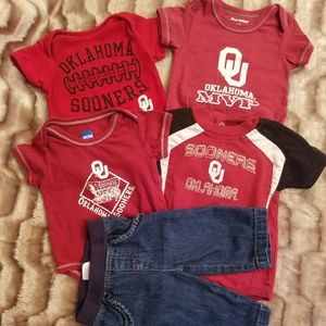 5 pieces  OU onesies and Jeans